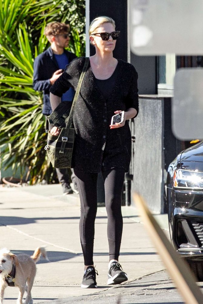 Charlize Theron in Leggings - Out in Los Angeles