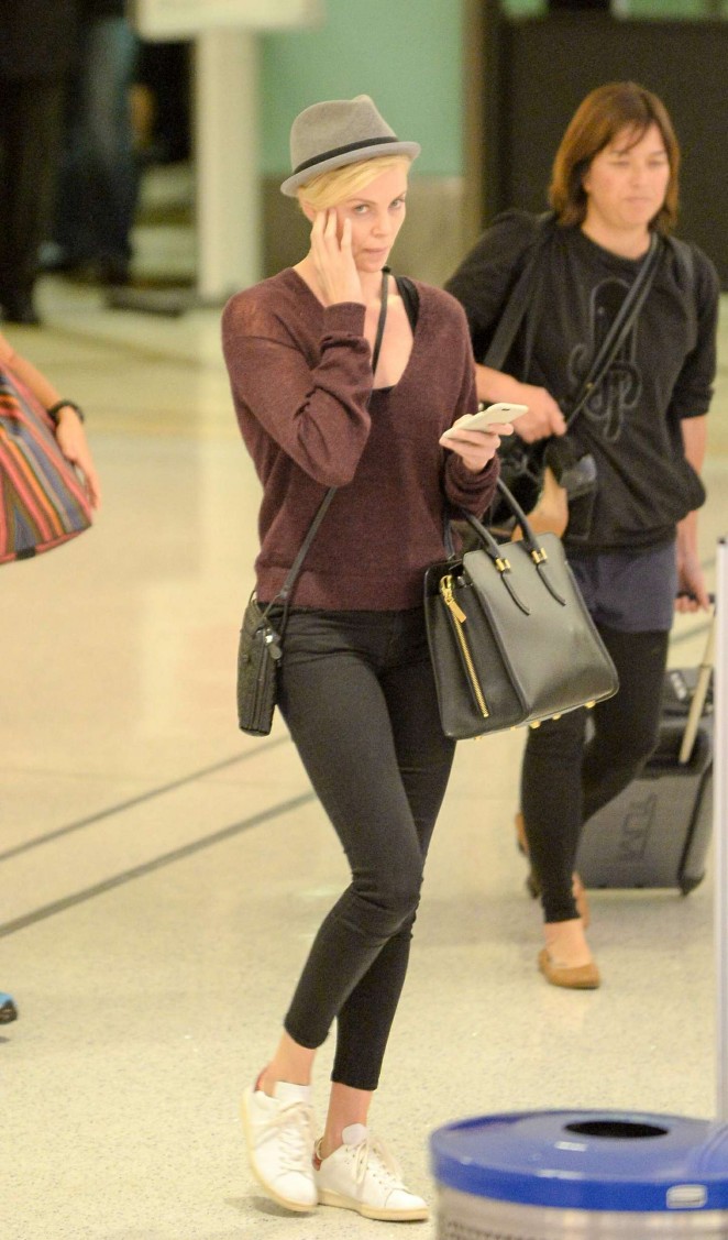 Charlize Theron in Tights returns to LA