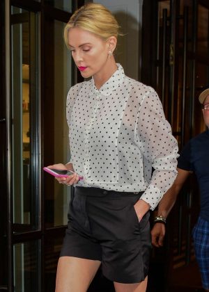 Charlize Theron - Leaving her hotel in New York City