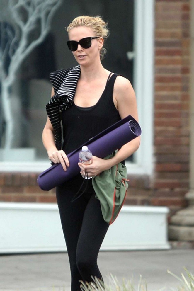Charlize Theron in Tights - Leaving Yoga Class in West Hollywood