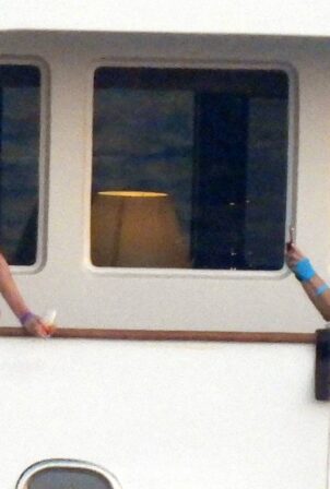 Charlize Theron - On a yacht on her 46th birthday in Mykonos