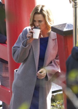 Charlize Theron on the set of 'Flarsky' in Montreal