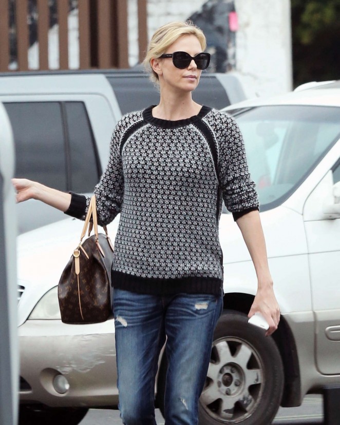 Charlize Theron in Jeans out in Hollywood