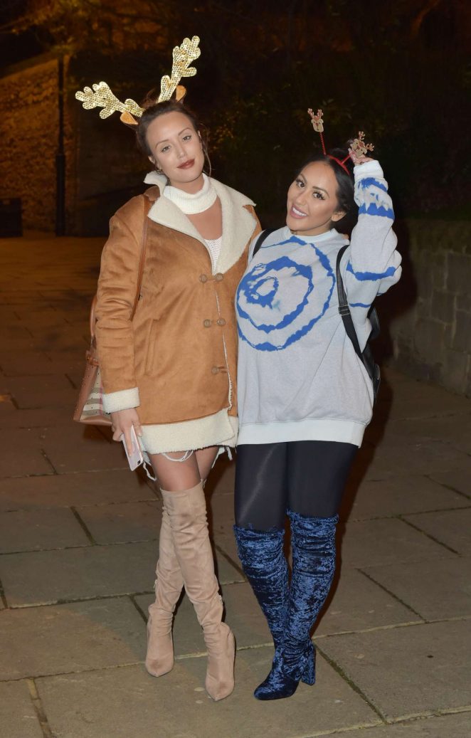 Charlotte Crosby and Sophie Kasaei on Christmas Eve in Sunderland
