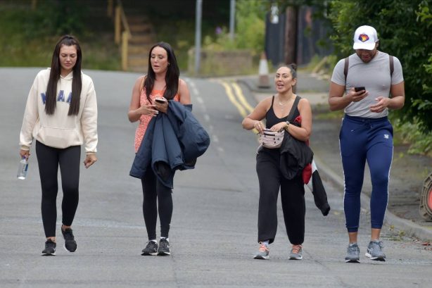 Charlotte Crosby, Sophie Kasaei and Abbie Holborn go make-up free out for a walk