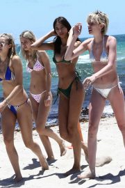 Charlotte D'Alessio Yasmin Wijnaldum Nicole Diaberry and Cindy Kimberly in Bikini at a beach in Miami