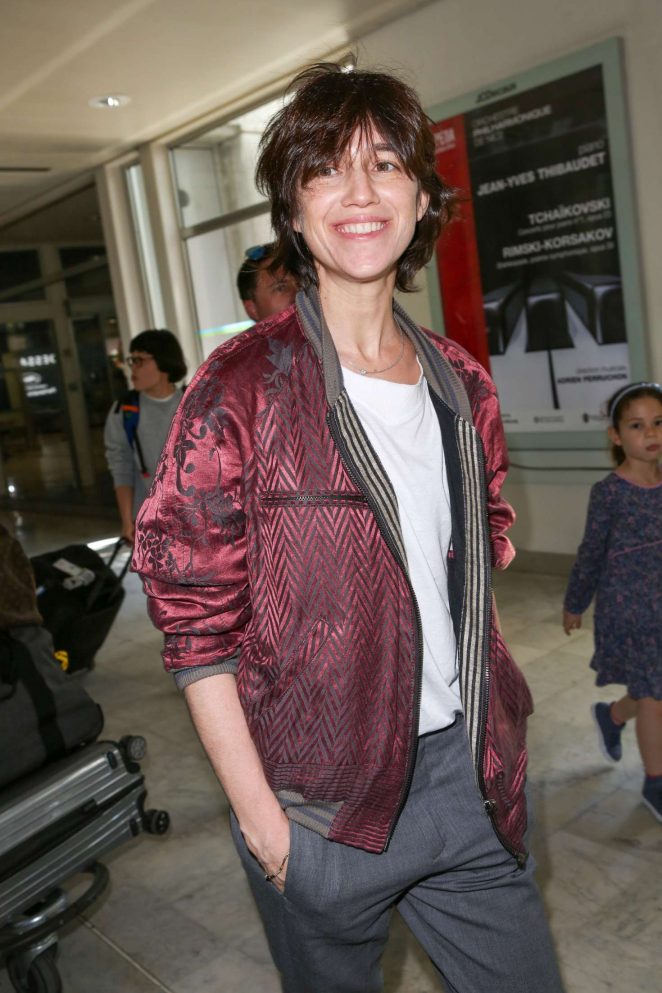 Charlotte Gainsbourg Arriving at Airport in Nice