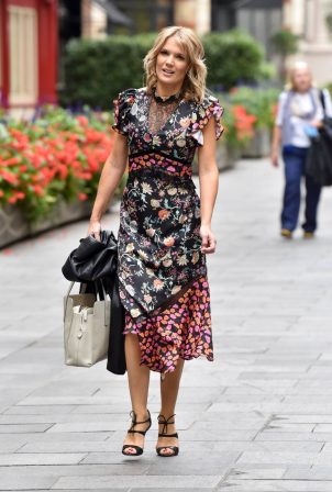Charlotte Hawkins -In a floral print dress at the Global Offices in London