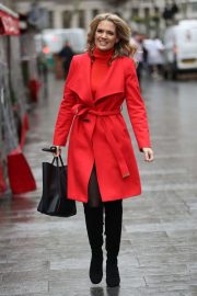 Charlotte Hawkins in Red Coat - Exits Global Offices in in London
