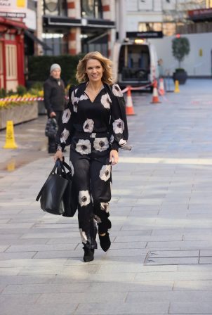 Charlotte Hawkins - Out in a floral jump suit at Classic FM in London