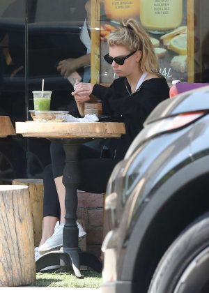 Charlotte McKinney at Kreation Organic Juicery in Beverly Hills