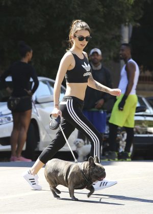 Cher Lloyd with her dog Buddie in Los Angeles