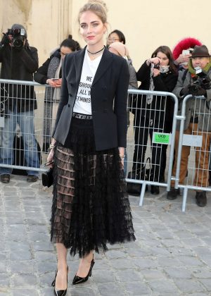 Chiara Ferragni - Arrives at Dior Fall Winter 2017 Show in Paris