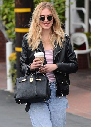 Chiara Ferragni in Jeans Out for coffee in Los Angeles