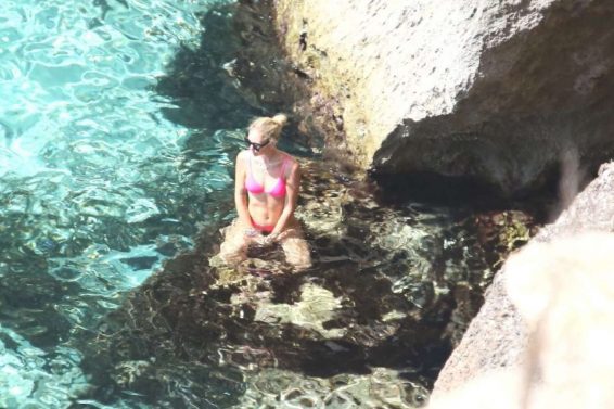 Chiara Ferragni in Pink Bikini on holiday in Formentera