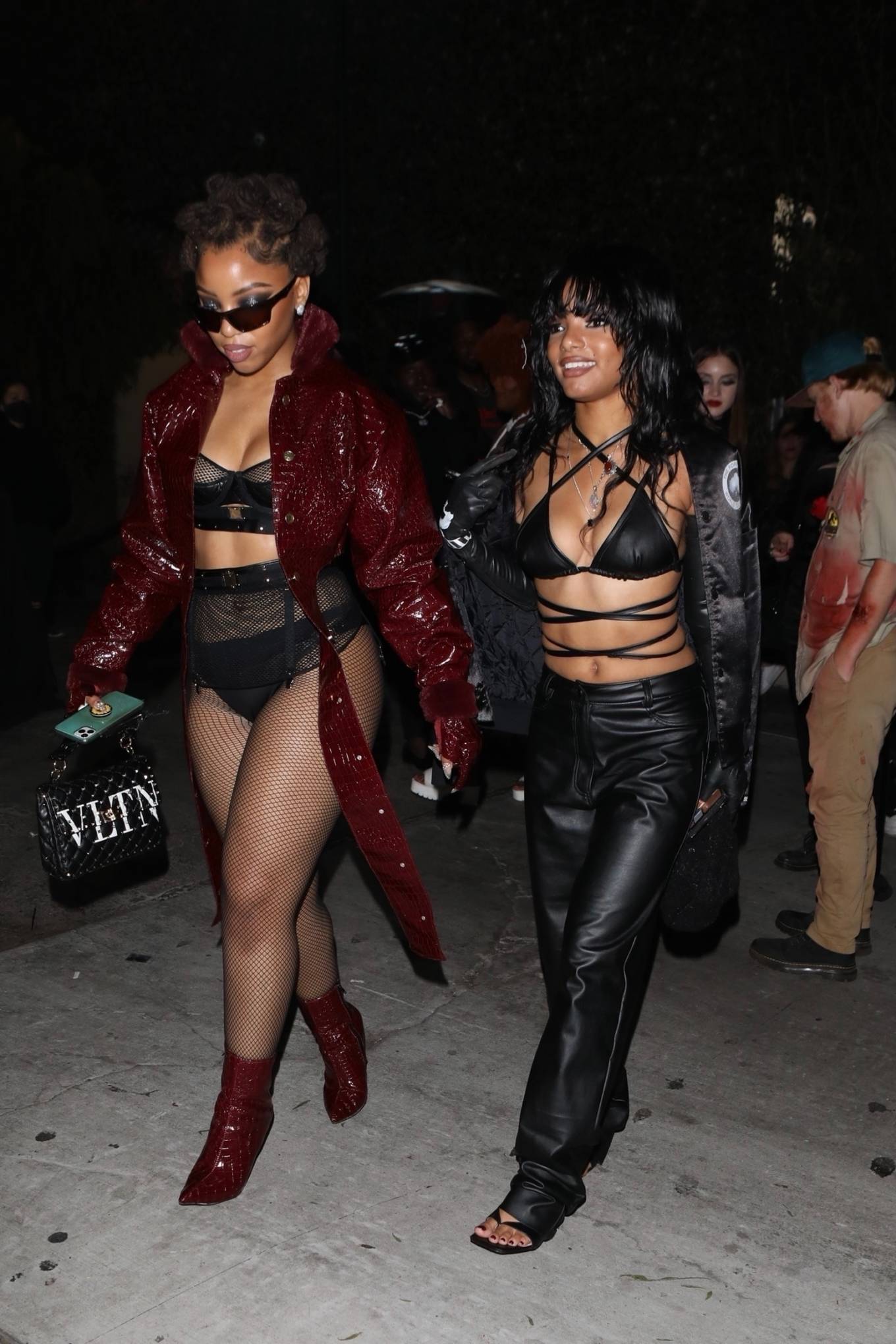 Chloe and Halle Bailey - at Megan Thee Stallion's Halloween party in West Hollywood