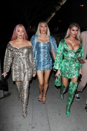 Chloe, Demi and Frankie Sims - Arriving at Bootsy Bellows in London