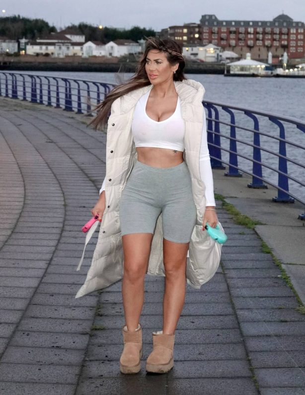 Chloe Ferry - Spotted while walking her dogs in Newcastle