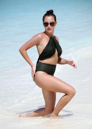 Chloe Goodman in Bikini paddle boarding in Barbados