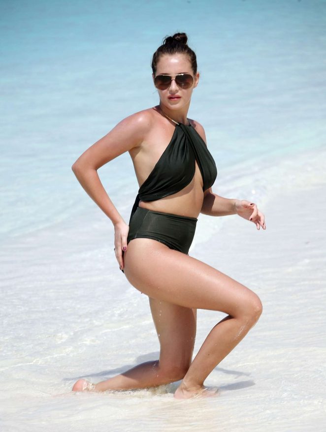 Chloe Goodman in Bikini paddle boarding in Barbados