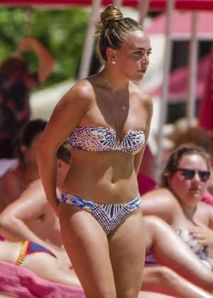 Chloe Green in Bikini with Jeremy Meeks on the beach in Barbados