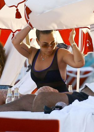 Chloe Green in Swimsuit on the Beach in Miami