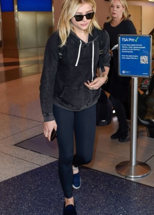 Chloe Moretz in Jeans at LAX Airport in Los Angeles