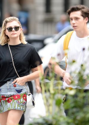 Chloe Moretz in Mini Skirt out in NYC