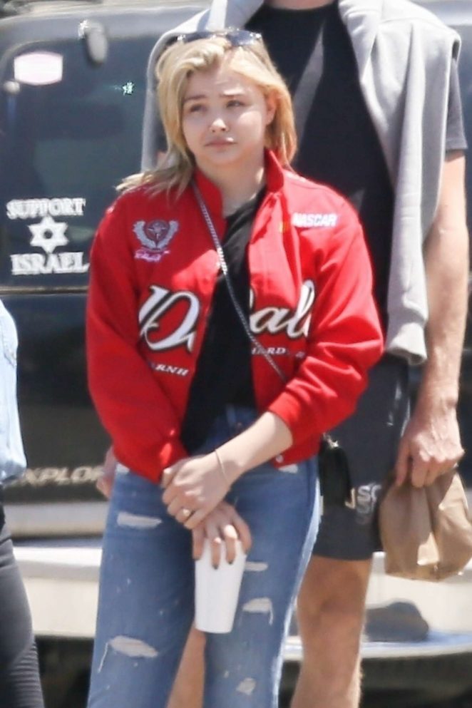 Chloe Moretz in Red Jacket out in Rome