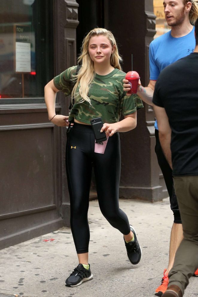 Chloe Moretz in Spandex out in New York City