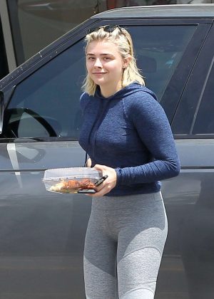 Chloe Moretz in tight at Aroma Cafe in Los Angeles