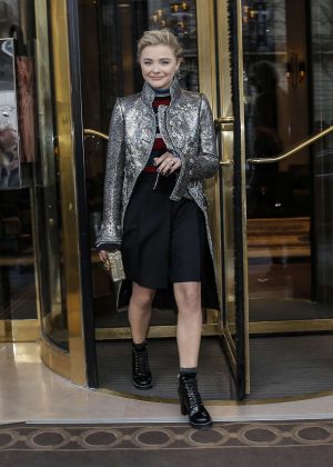 Chloe Moretz - Leaving her hotel in Paris
