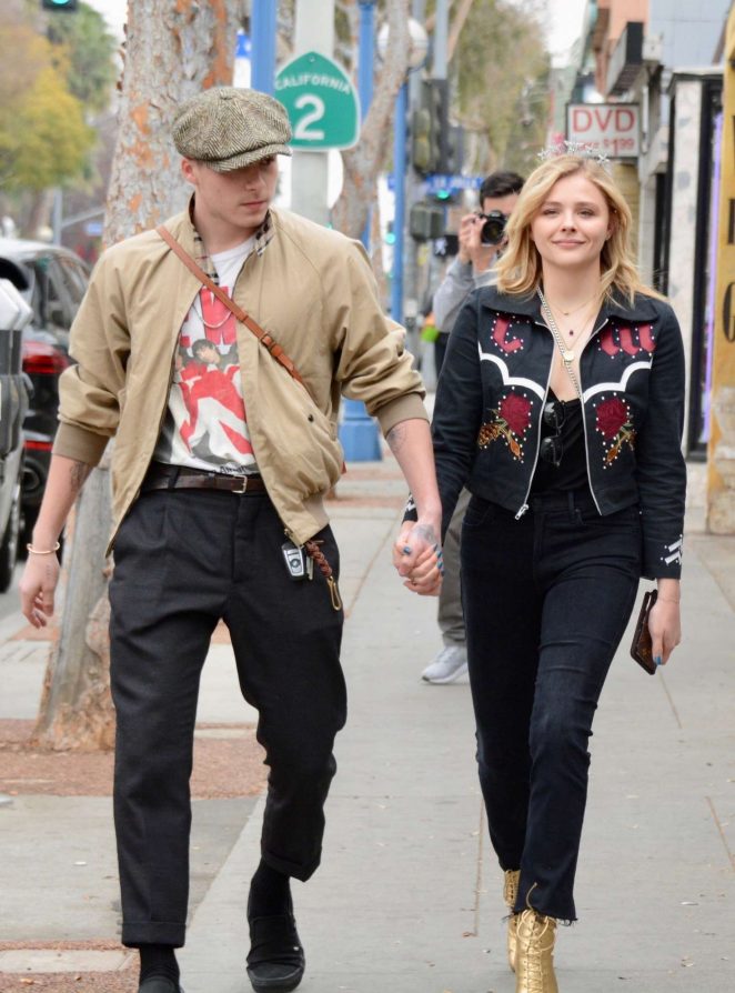 Chloe Moretz with her boyfriend Brooklyn out in Los Angeles