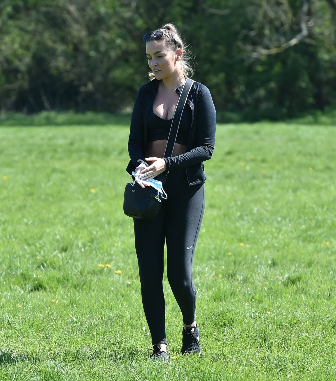 Chloe Ross with sister Madison â€“ Out for a dog walk in Essex