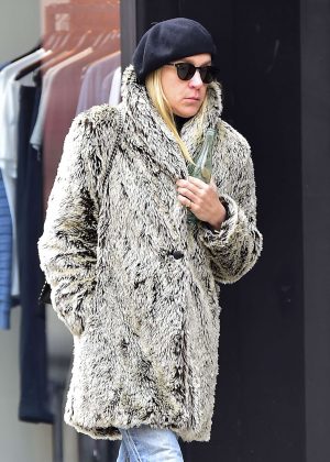 Chloe Sevigny in Fur Coat out in NY