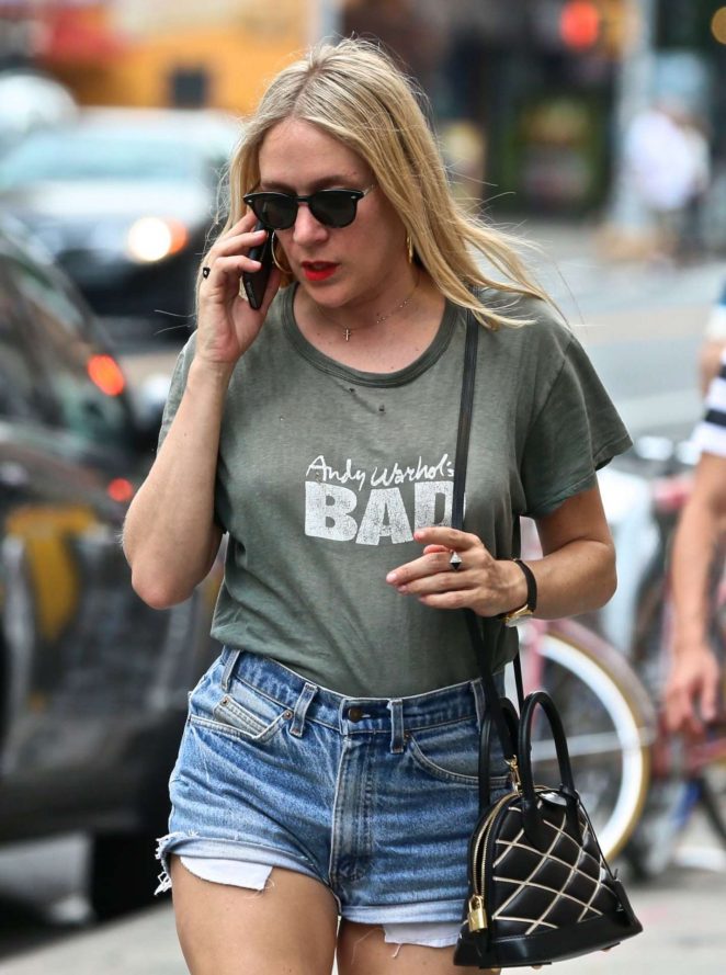 Chloe Sevigny in Jeans Shorts Out in New York