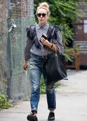 Chloe Sevigny in Ripped Jeans Out in New York