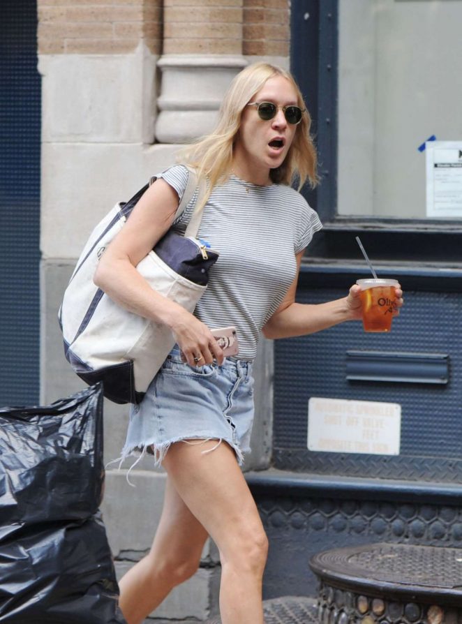 Chloe Sevigny in Shorts Out in New York