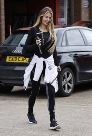 Chloe Sims - Seen make up free after a workout in Essex