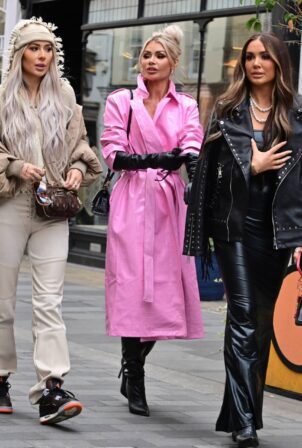 Chloe Sims - With Demi and Frankie seen filming at Rome London in Mayfair