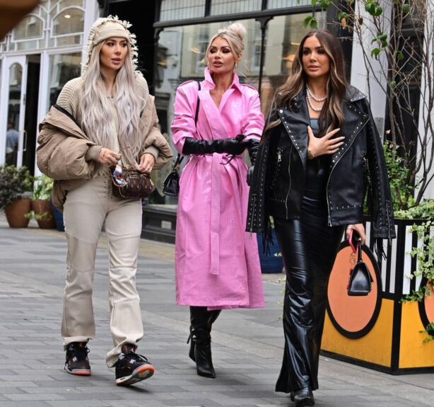 Chloe Sims - With Demi and Frankie seen filming at Rome London in Mayfair