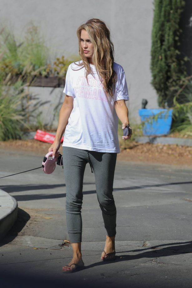 Chrishell Stause - Seen walking her dog in Los Angeles