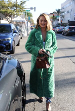 Chrissy Teigen - Leaving after lunch with friends in Beverly Hills