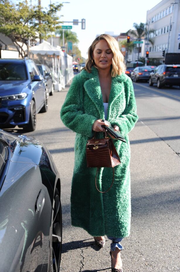 Chrissy Teigen - Leaving after lunch with friends in Beverly Hills
