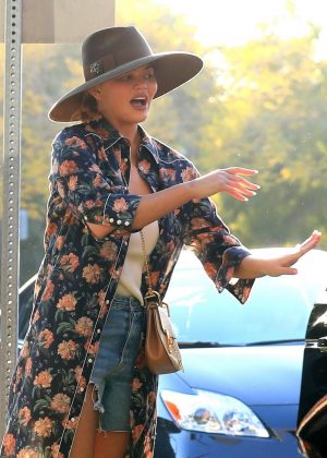 Chrissy Teigen - Shopping at Couture Kids in West Hollywood