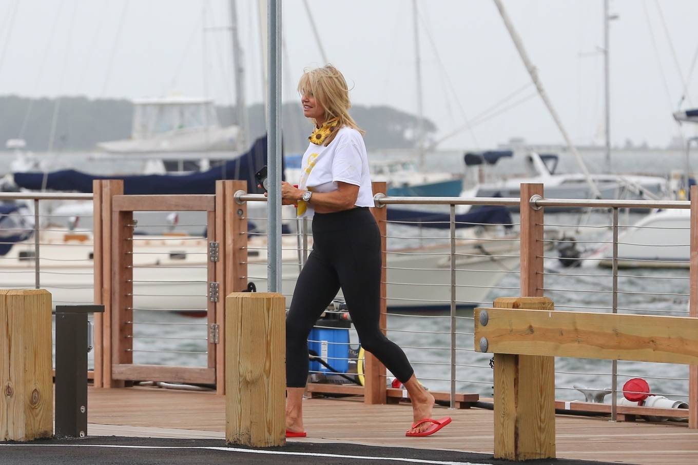 Christie Brinkley – Capturing with phone Tropical Storm Isaias approaching The Hamptons