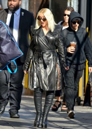 Christina Aguilera - Arrives at Jimmy Kimmel Live in Hollywood