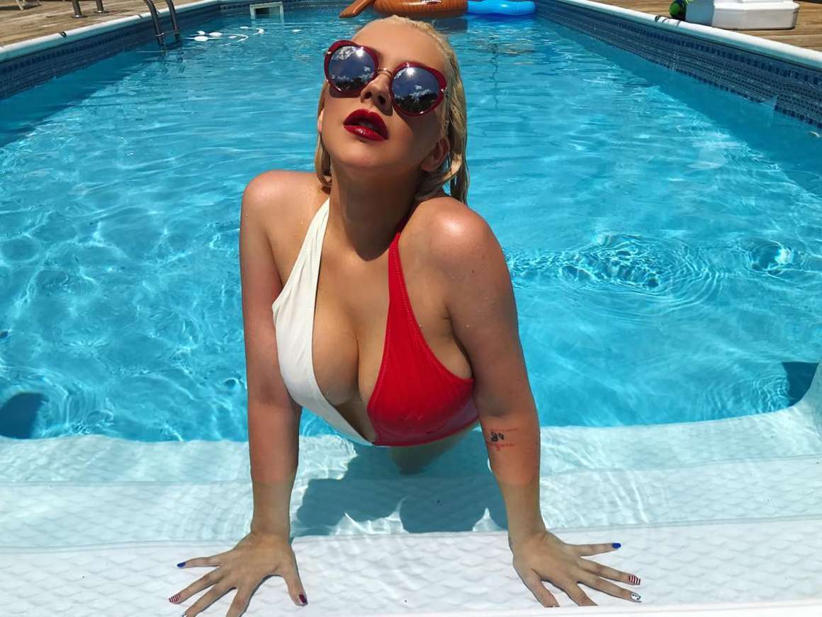 Christina Aguilera in Swimsuit - Instagram.