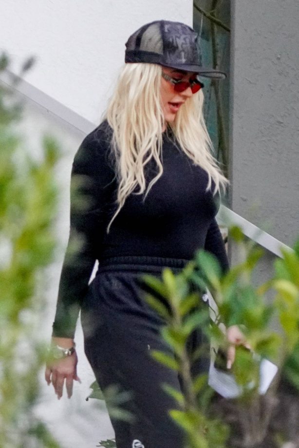 Christina Aguilera - Seen at a recording studio in Miami