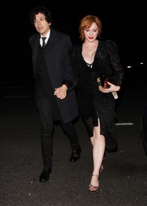 Christina Hendricks - Arriving at Jennifer Klein's holiday party in Los Angeles